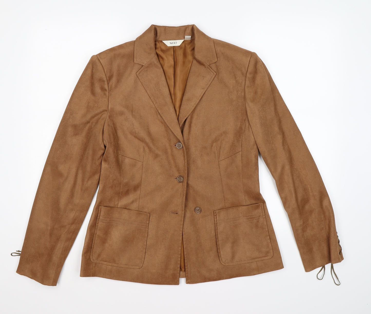 NEXT Womens Brown  Velour Jacket  Size 14  - faux suede