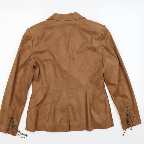 NEXT Womens Brown  Velour Jacket  Size 14  - faux suede
