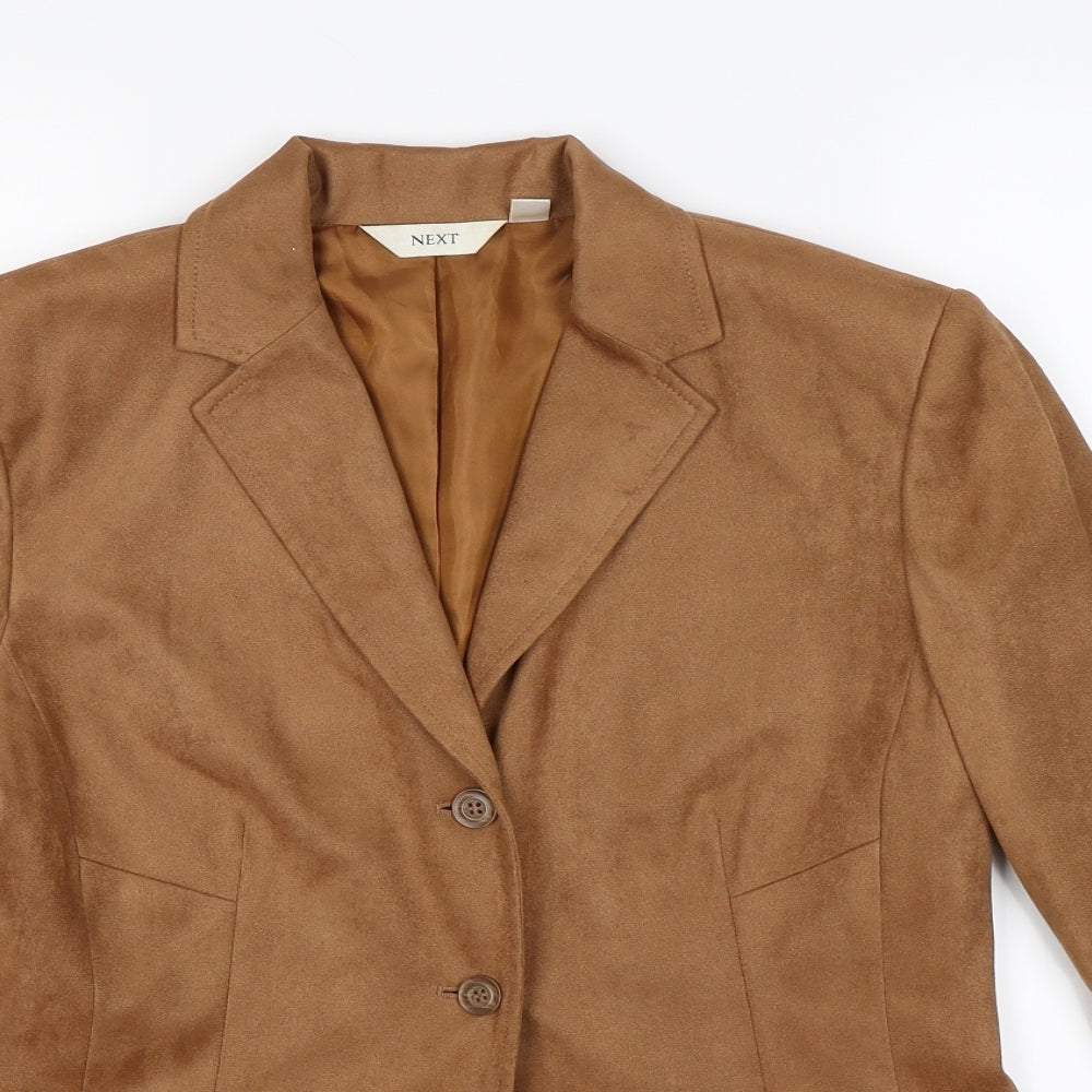 NEXT Womens Brown  Velour Jacket  Size 14  - faux suede