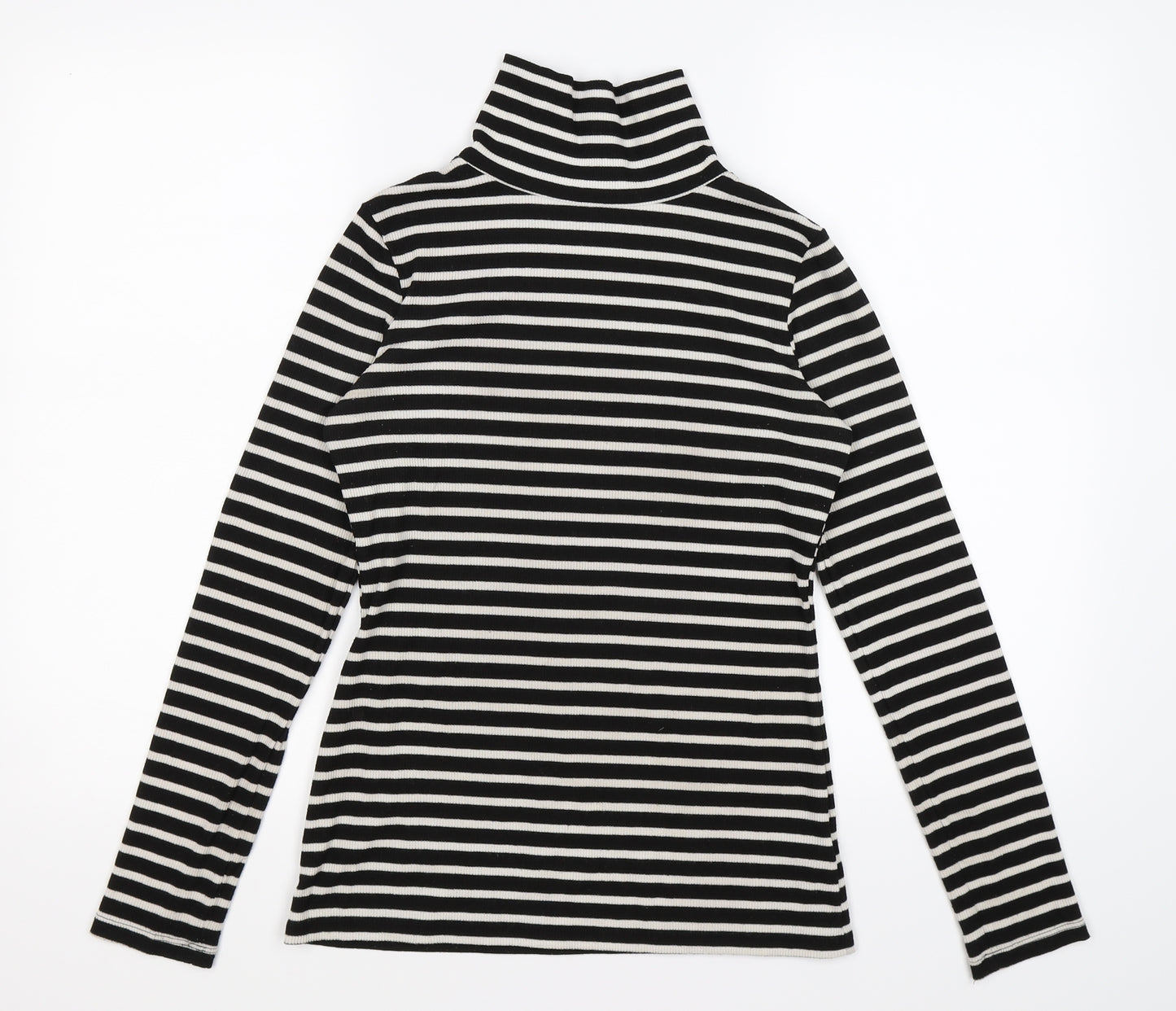 NEXT Womens Black Striped Knit Pullover Jumper Size 8
