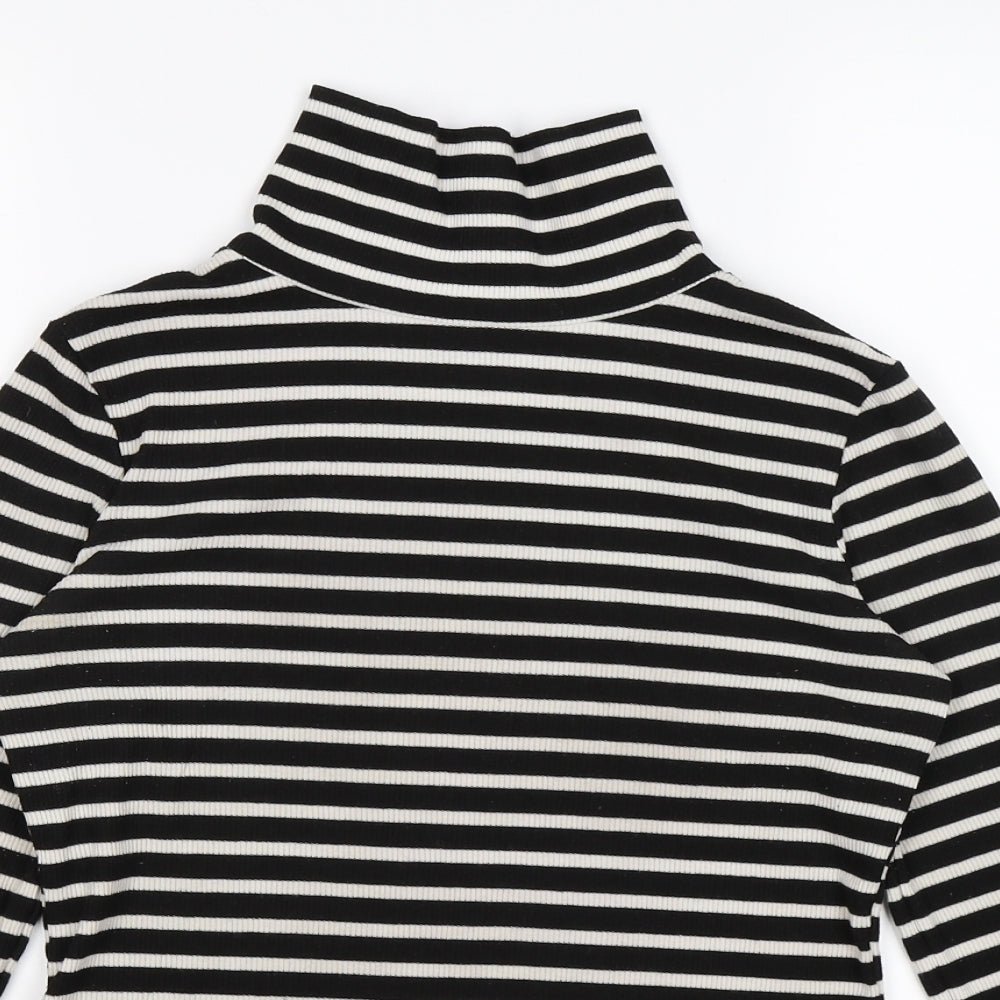 NEXT Womens Black Striped Knit Pullover Jumper Size 8