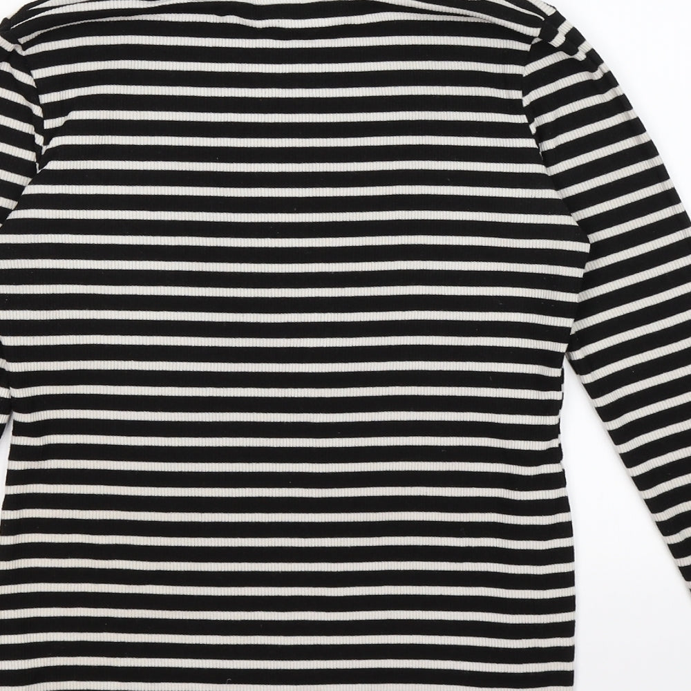 NEXT Womens Black Striped Knit Pullover Jumper Size 8