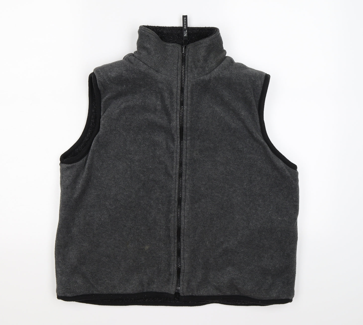 New Look Womens Grey  Fleece Gilet Jacket Size L  - reversible