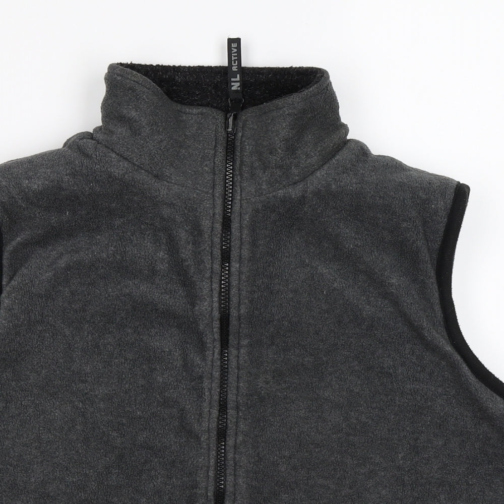 New Look Womens Grey  Fleece Gilet Jacket Size L  - reversible