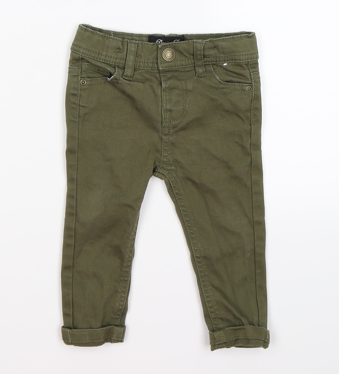 denim co Boys Green  Denim Capri Jeans Size 9-12 Months