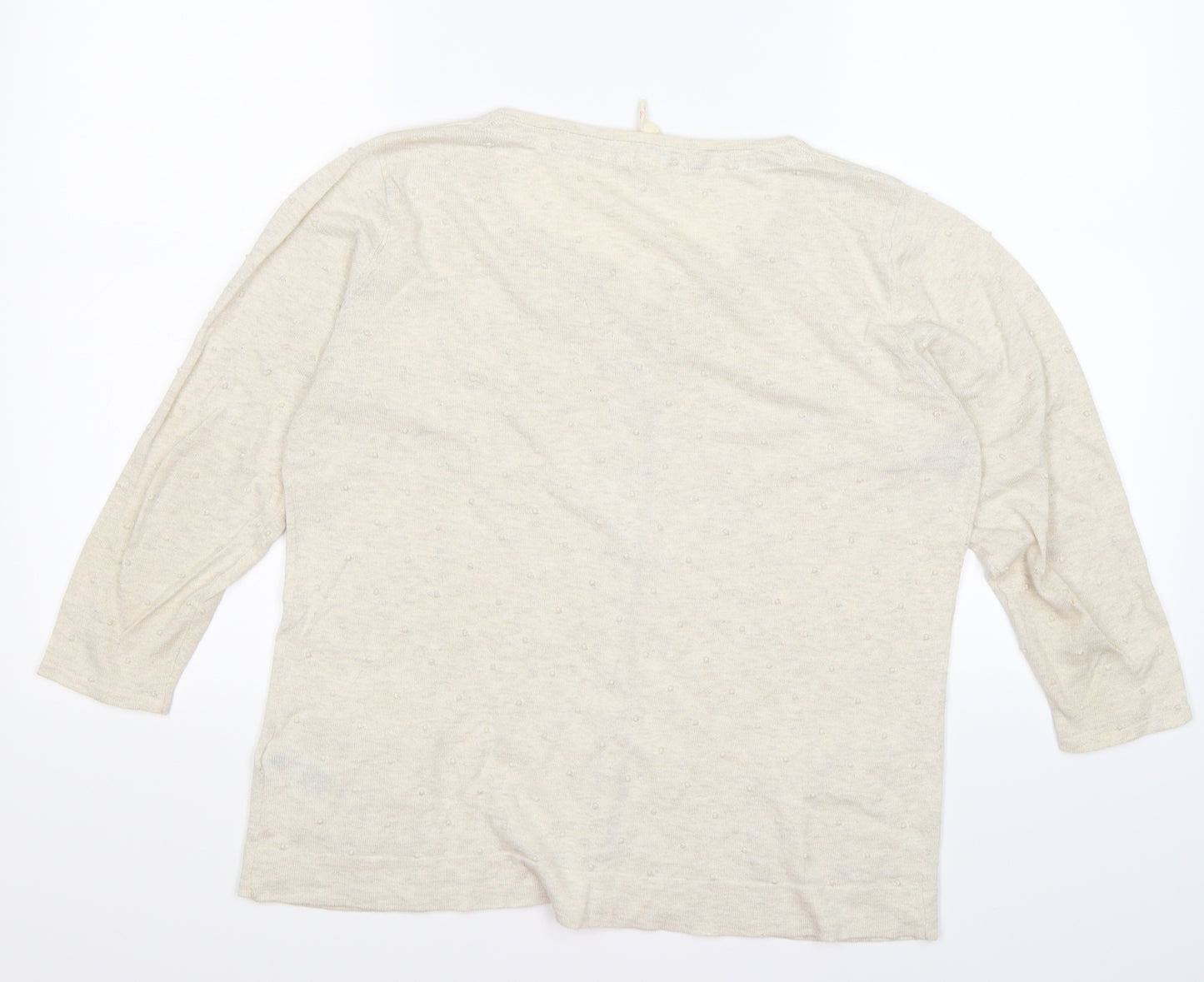 White Stuff Womens Beige Polka Dot Knit Cardigan Jumper Size 12