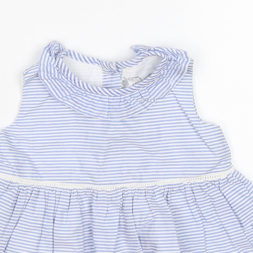 Primark Girls Blue Striped  Fit & Flare  Size 0-3 Months