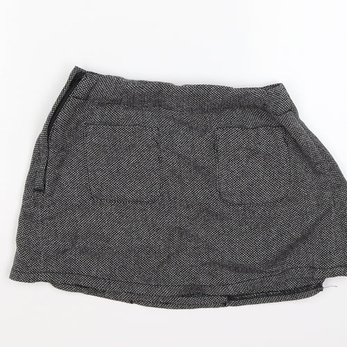 NEXT Girls Grey Herringbone Knit Pleated Skirt Size 10 Years