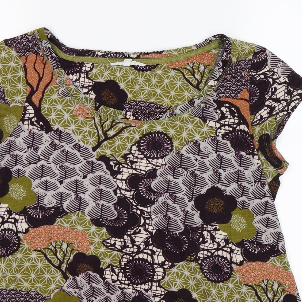 White Stuff Womens Purple Floral  Tunic T-Shirt Size 12