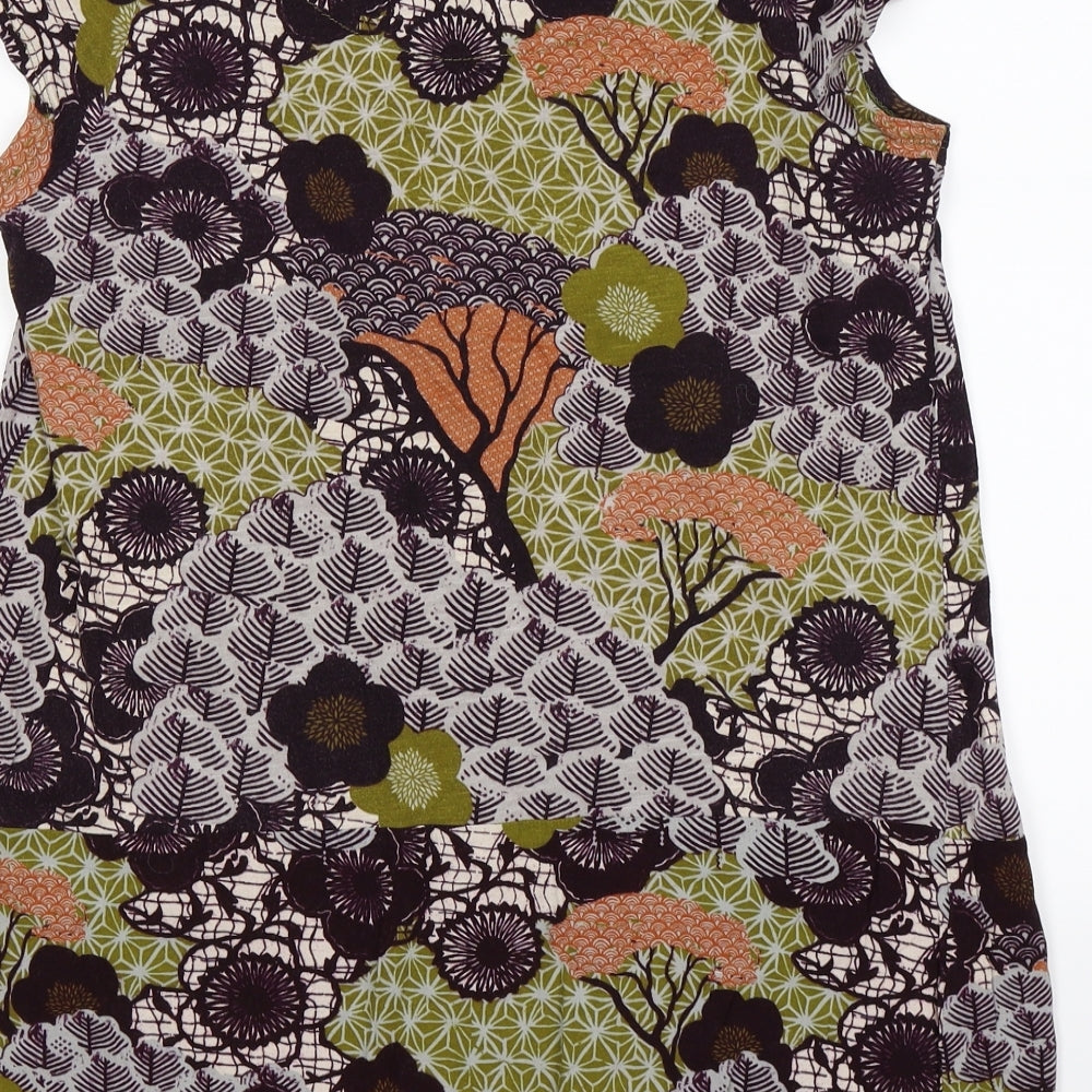 White Stuff Womens Purple Floral  Tunic T-Shirt Size 12