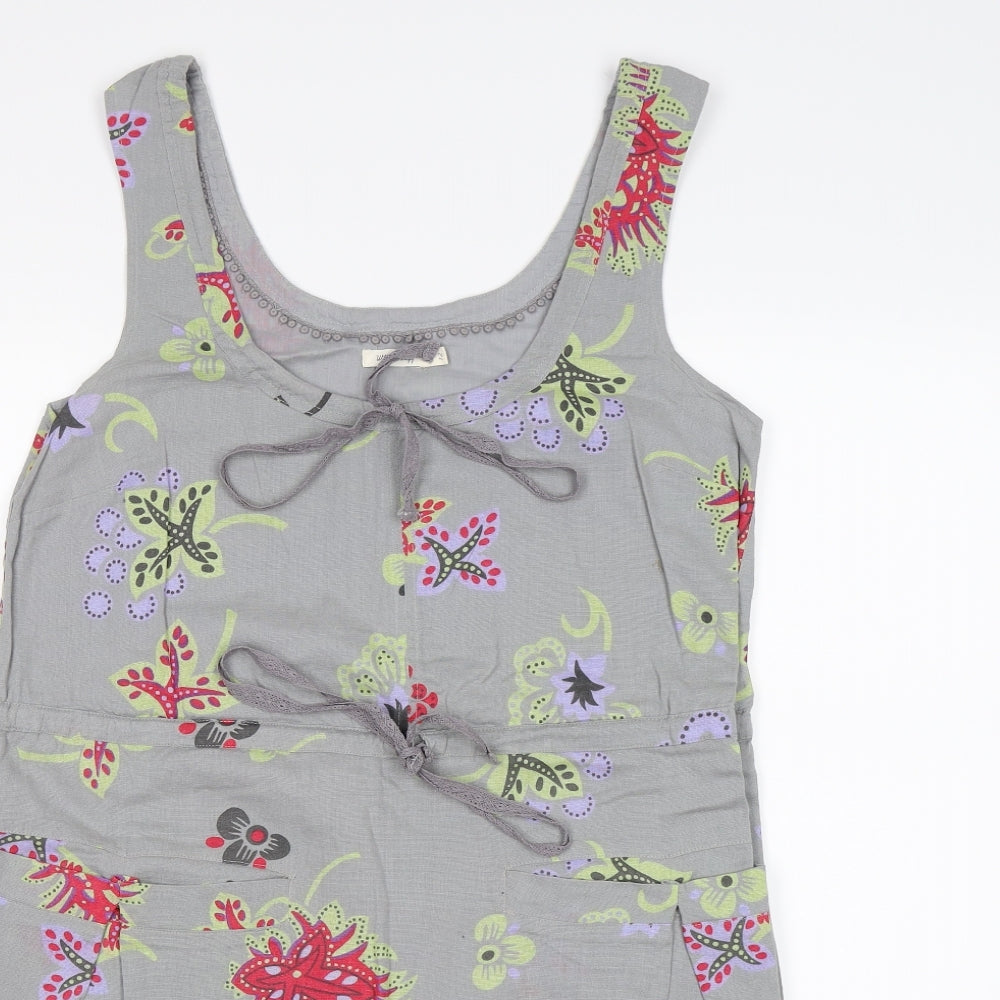 White Stuff Womens Grey Floral Knit Tank Dress  Size 12