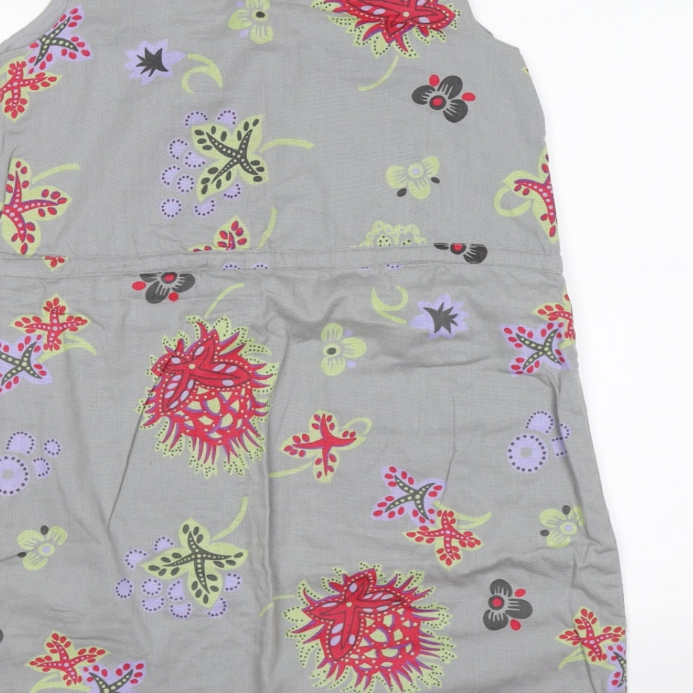 White Stuff Womens Grey Floral Knit Tank Dress  Size 12