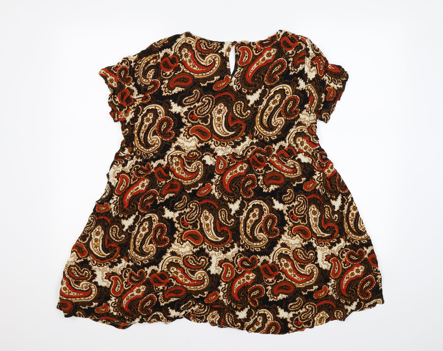 Glamorous Womens Brown Paisley  Tunic T-Shirt Size M