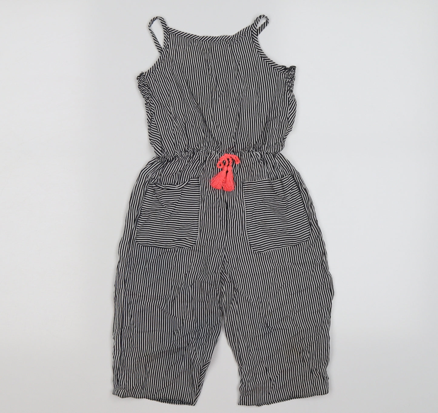 Primark Girls Blue Striped  Jumpsuit One-Piece Size 5-6 Years