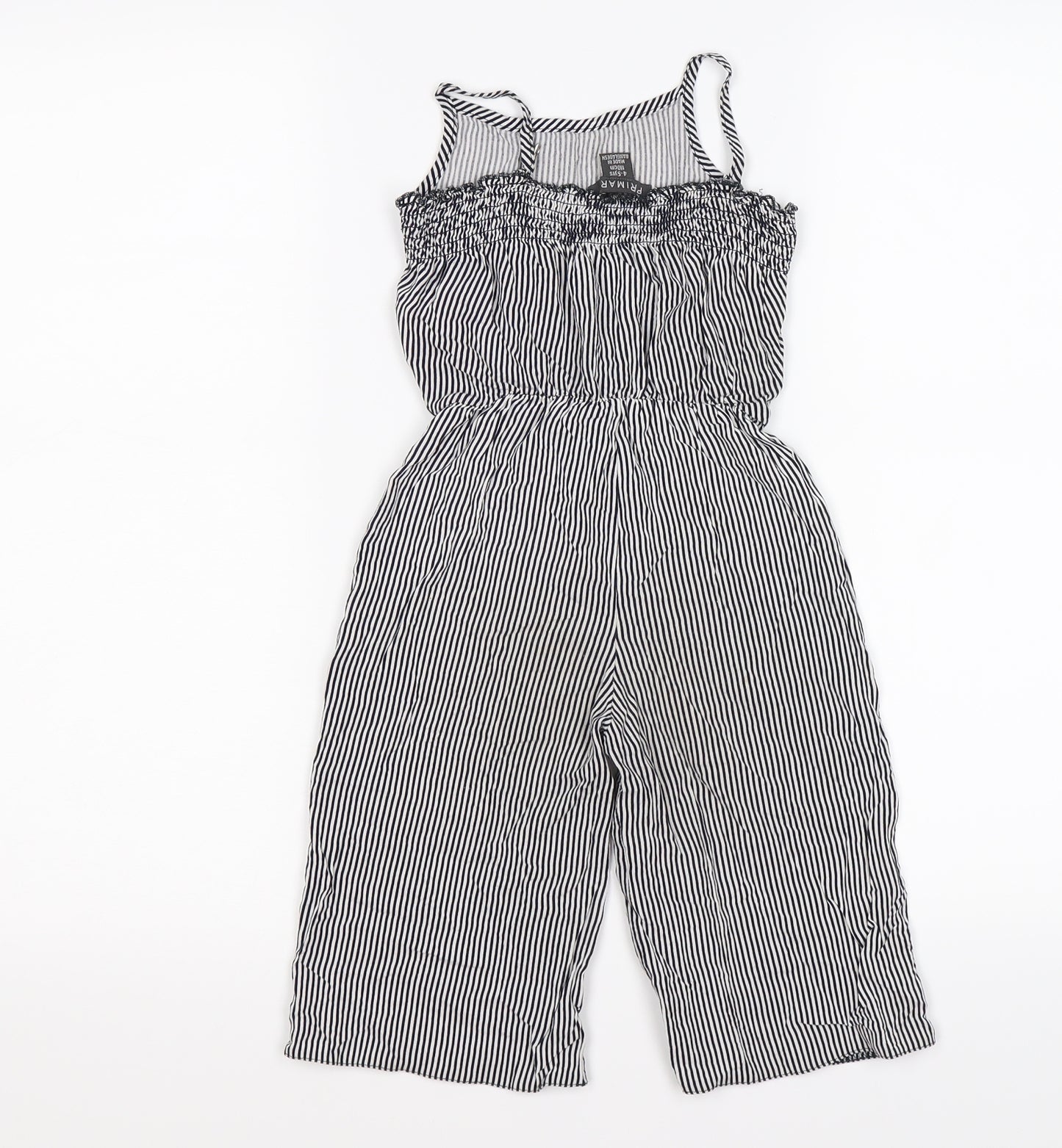Primark Girls Blue Striped  Jumpsuit One-Piece Size 5-6 Years