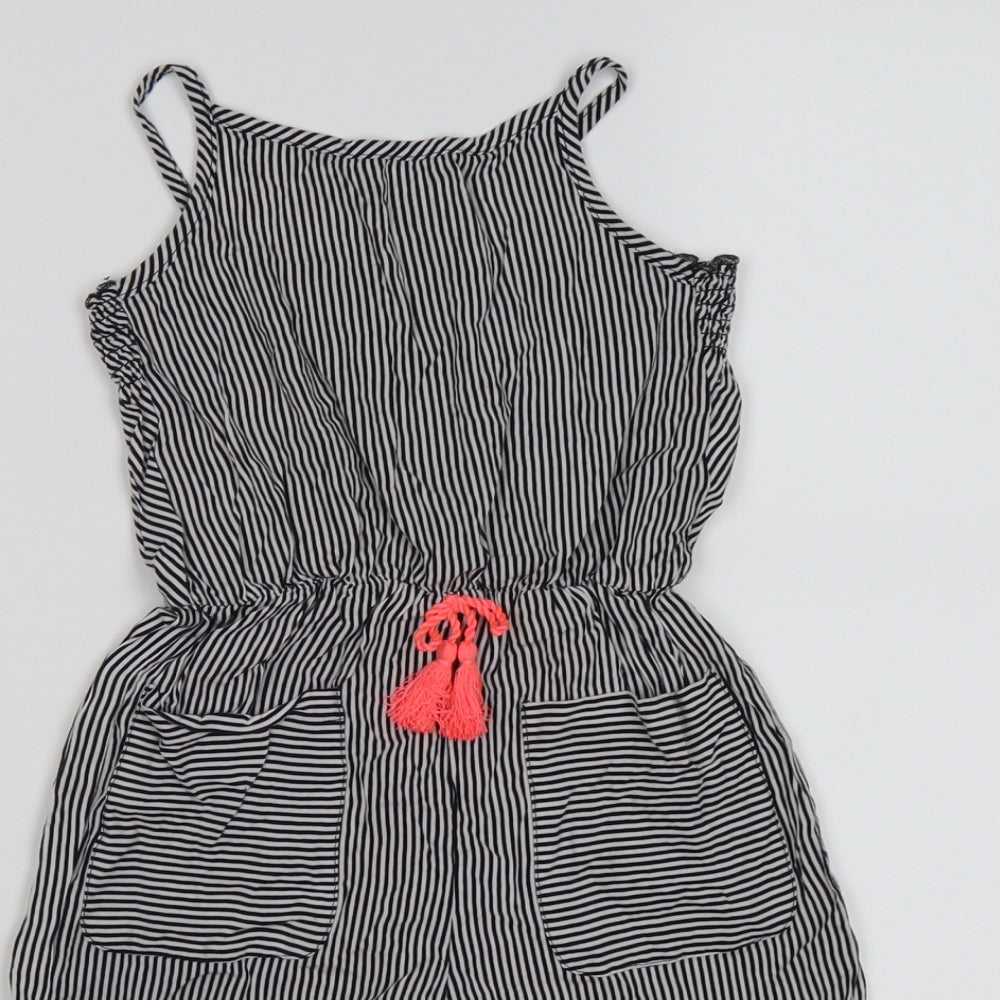 Primark Girls Blue Striped  Jumpsuit One-Piece Size 5-6 Years