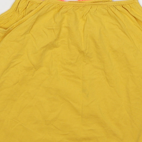 Matalan Girls Yellow Striped  Basic Tank Size 9 Years  - boho tassel