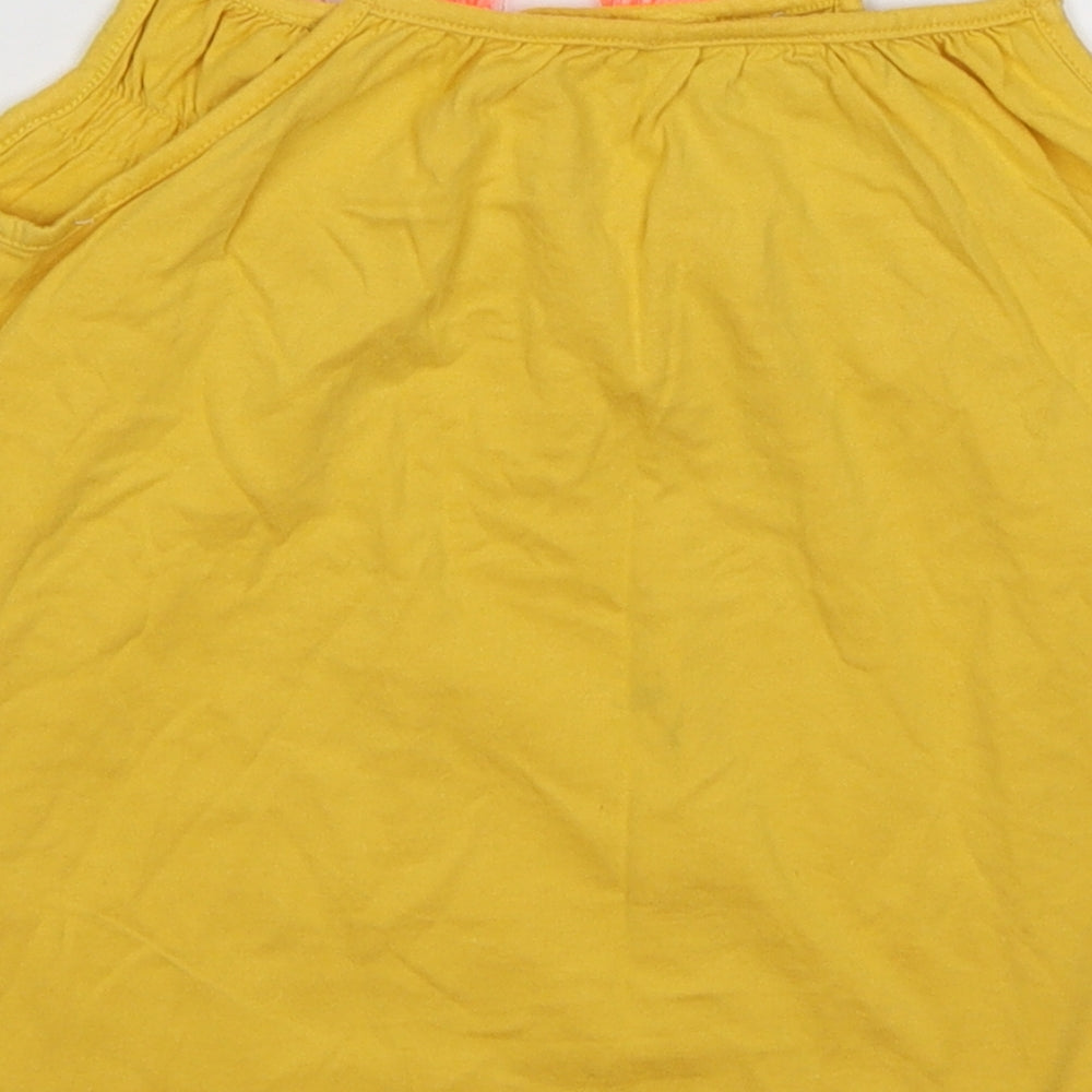 Matalan Girls Yellow Striped  Basic Tank Size 9 Years  - boho tassel