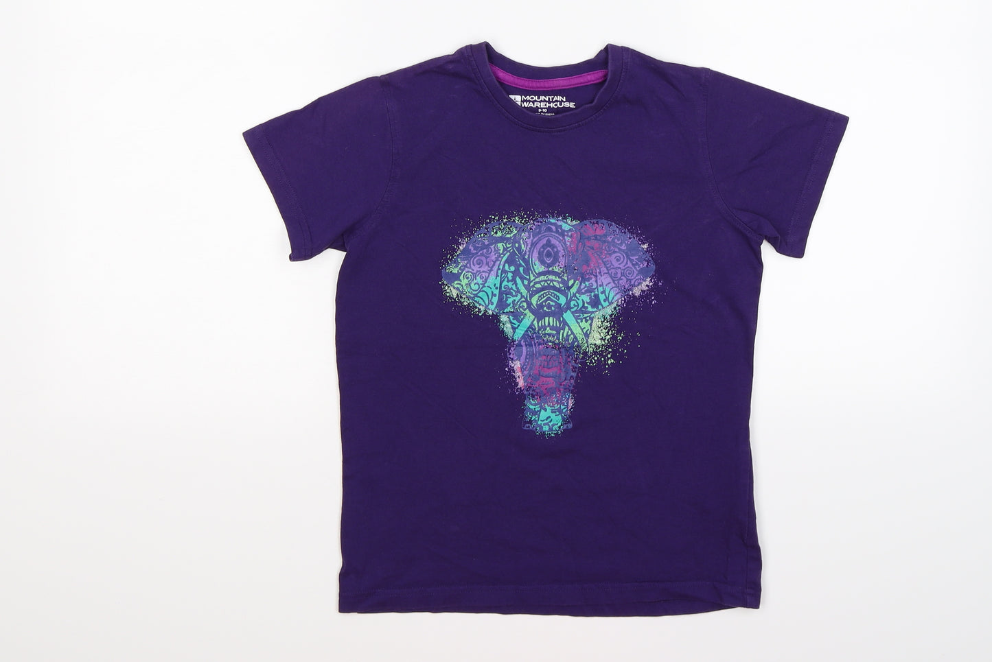 Mountain Warehouse Girls Purple   Basic T-Shirt Size 9-10 Years  - elephant