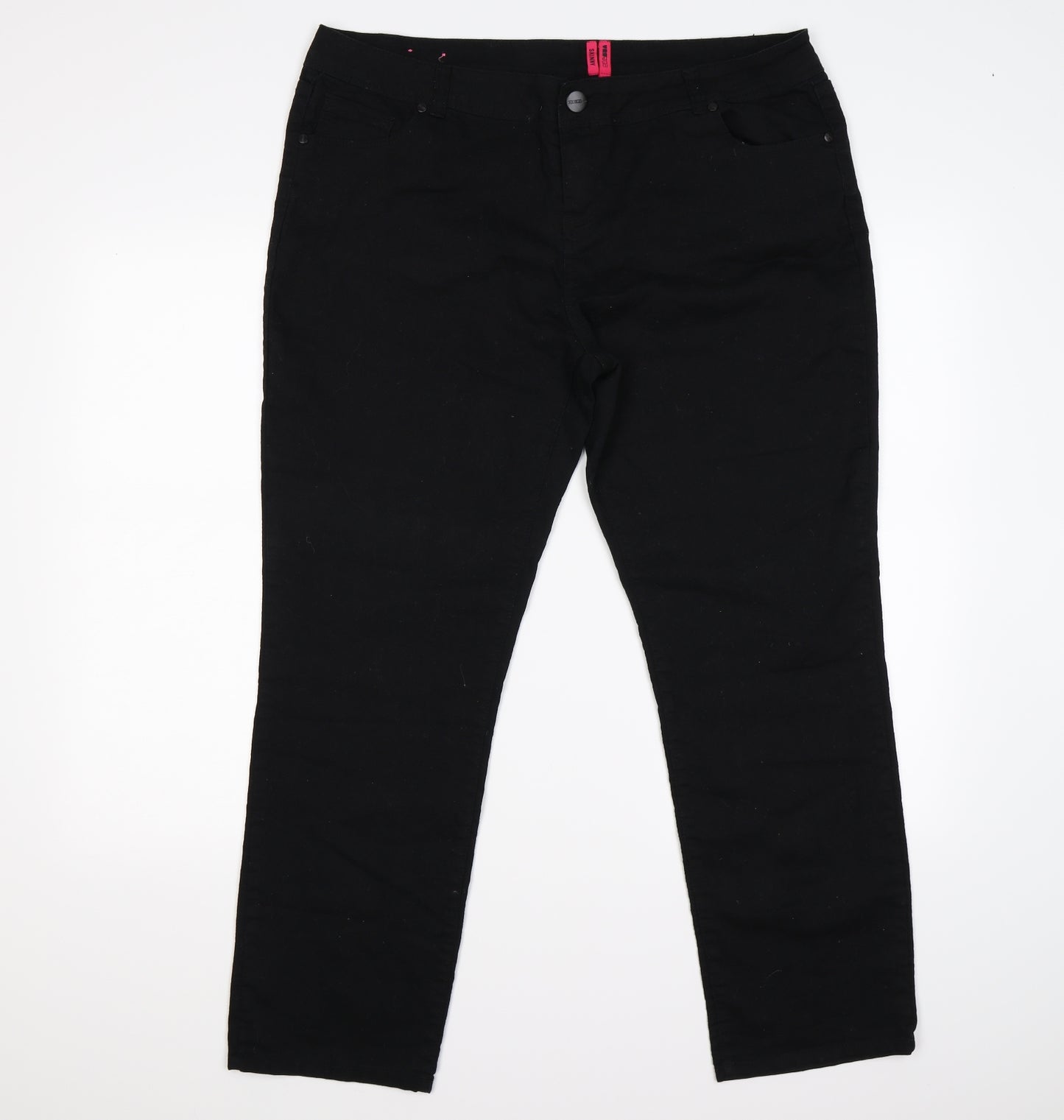 yes jeans Womens Black  Denim Straight Jeans Size 18 L27 in