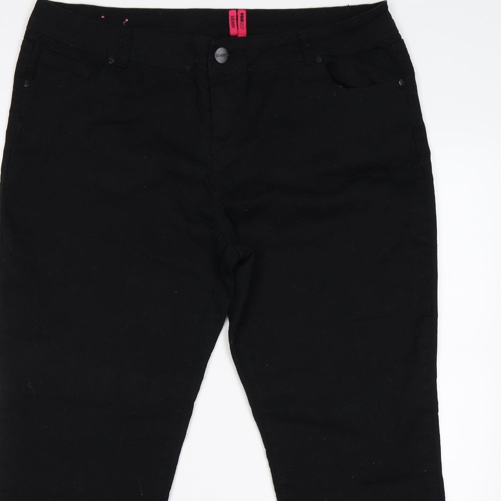 yes jeans Womens Black  Denim Straight Jeans Size 18 L27 in