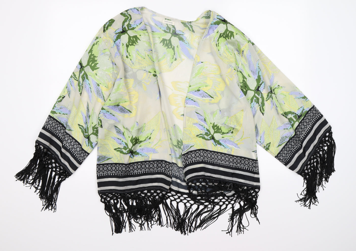 River Island Womens Ivory Floral  Shrug Jumper One Size