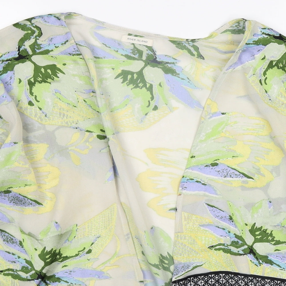 River Island Womens Ivory Floral  Shrug Jumper One Size