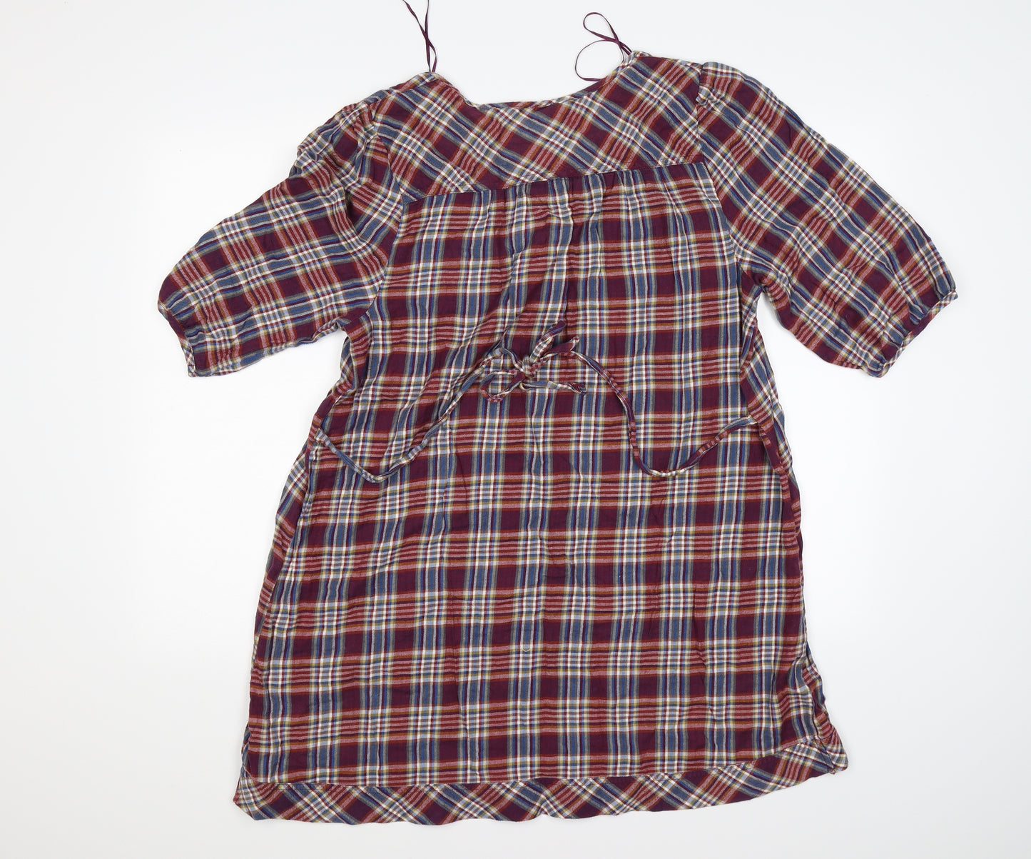 falmer Womens Purple Check  Tunic T-Shirt Size 18