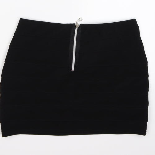 New Look Womens Black Striped  Bandage Skirt Size 14