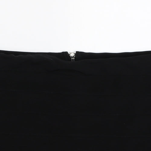 New Look Womens Black Striped  Bandage Skirt Size 14
