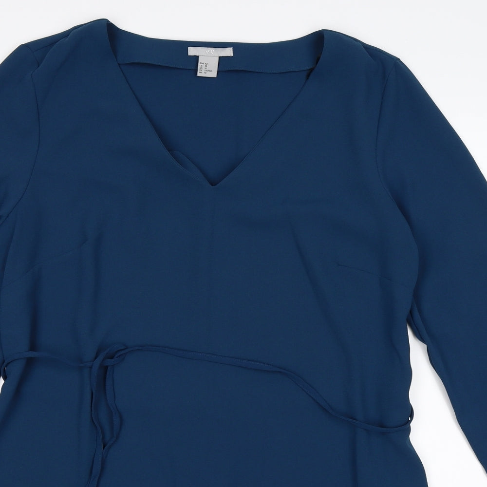 H&M Womens Blue   Shirt Dress  Size 14