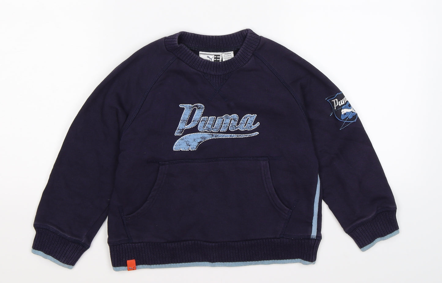 PUMA Boys Blue  Jersey Pullover Sweatshirt Size 3-4 Years