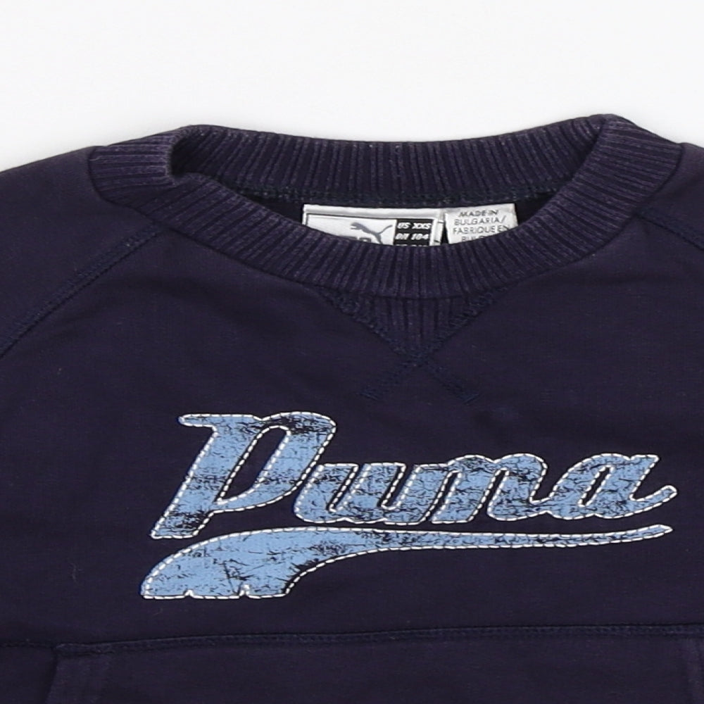 PUMA Boys Blue  Jersey Pullover Sweatshirt Size 3-4 Years
