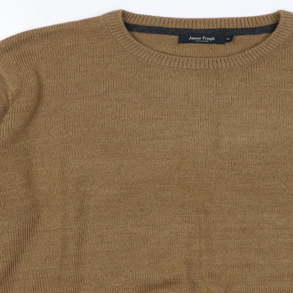 James Pringle Mens Brown  Knit Pullover Jumper Size XL