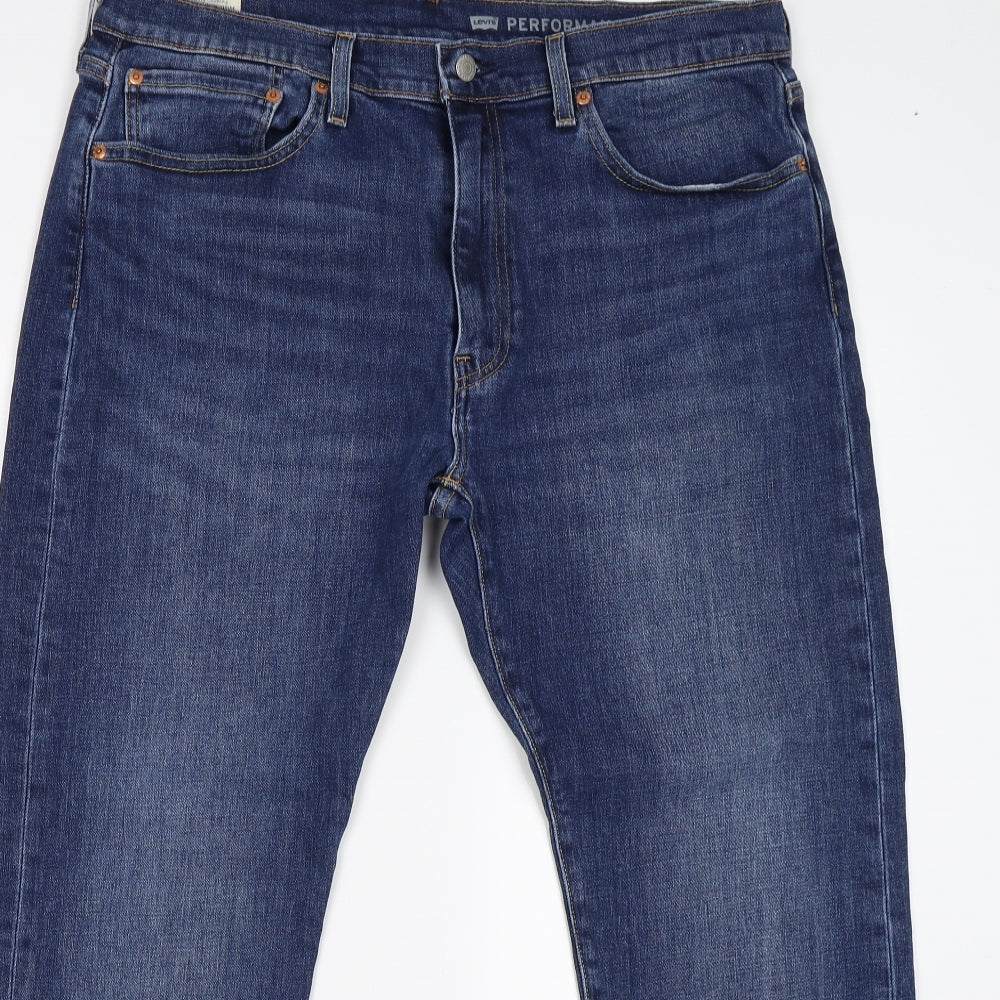 Levi's Mens Blue  Denim Straight Jeans Size 36 L32 in