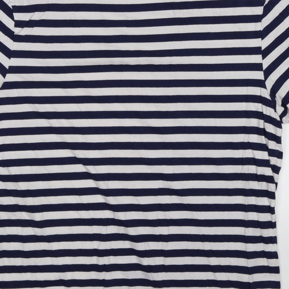 Topman Mens Blue Striped   T-Shirt Size L