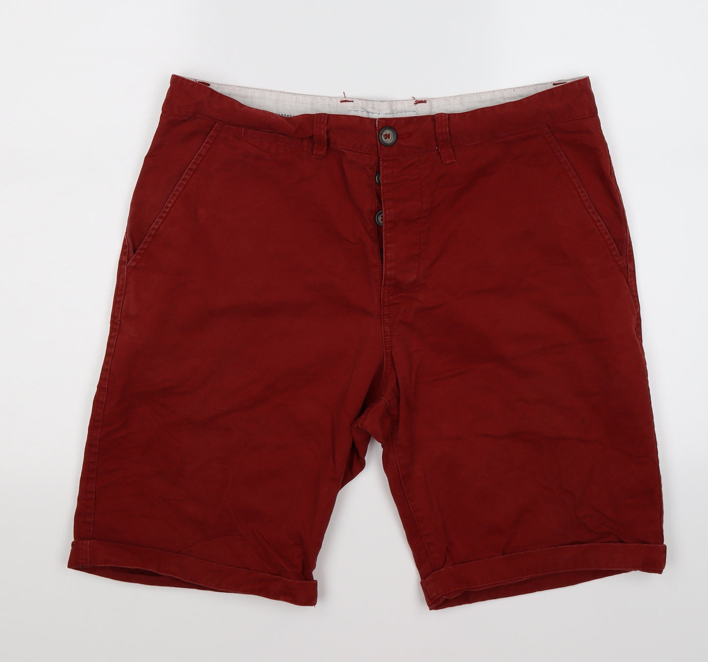 NEXT Mens Red   Chino Shorts Size 34 - THE CITY SHORT