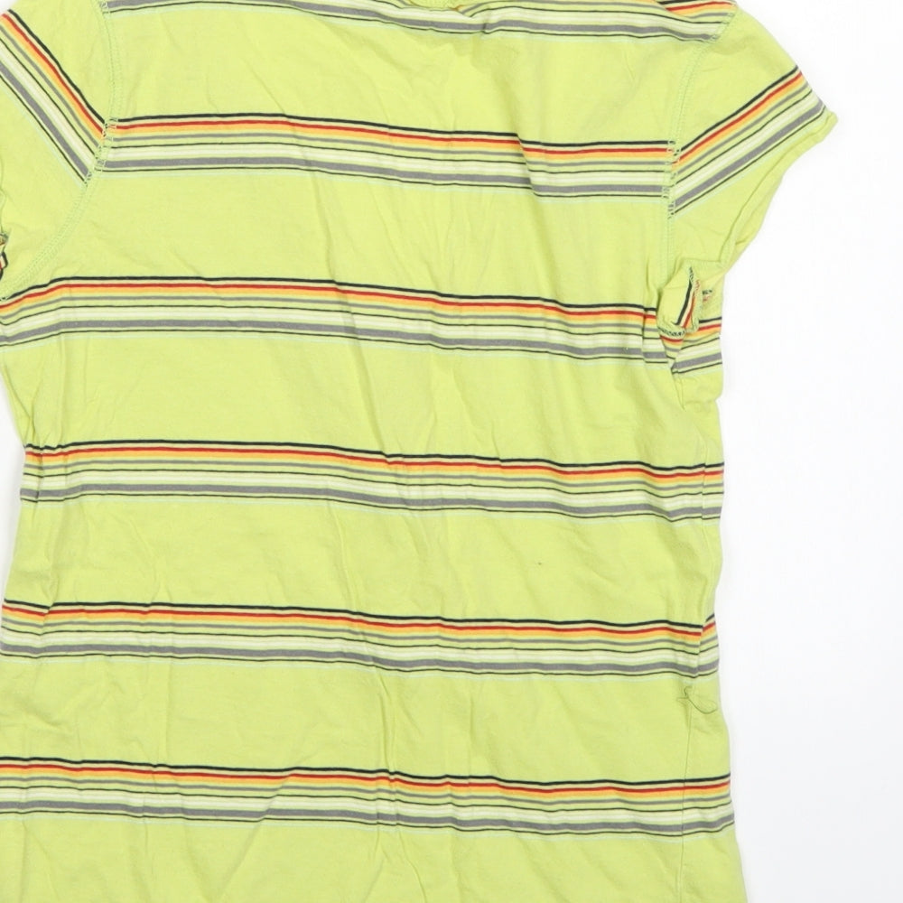 New Look Womens Gold Striped  Basic T-Shirt Size 10