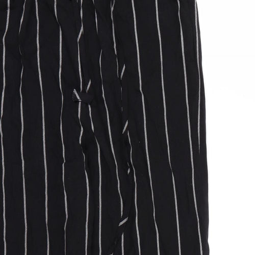 PRETTYLITTLETHING Womens Black Striped  Harem Trousers Size 6 L24 in