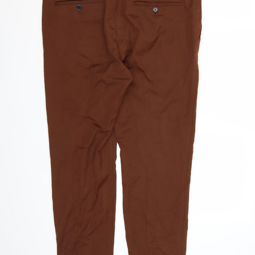 H&M Womens Brown  Rayon Chino Trousers Size 10 L26 in