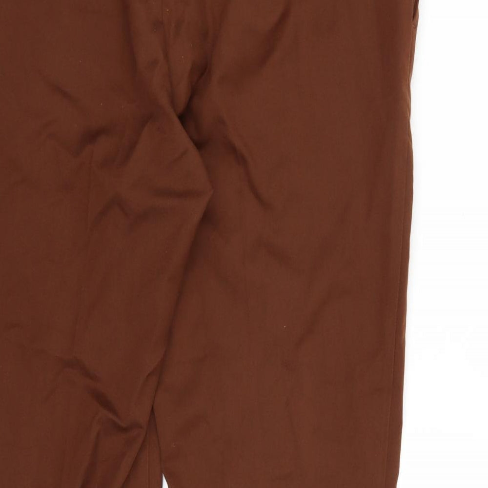 H&M Womens Brown  Rayon Chino Trousers Size 10 L26 in