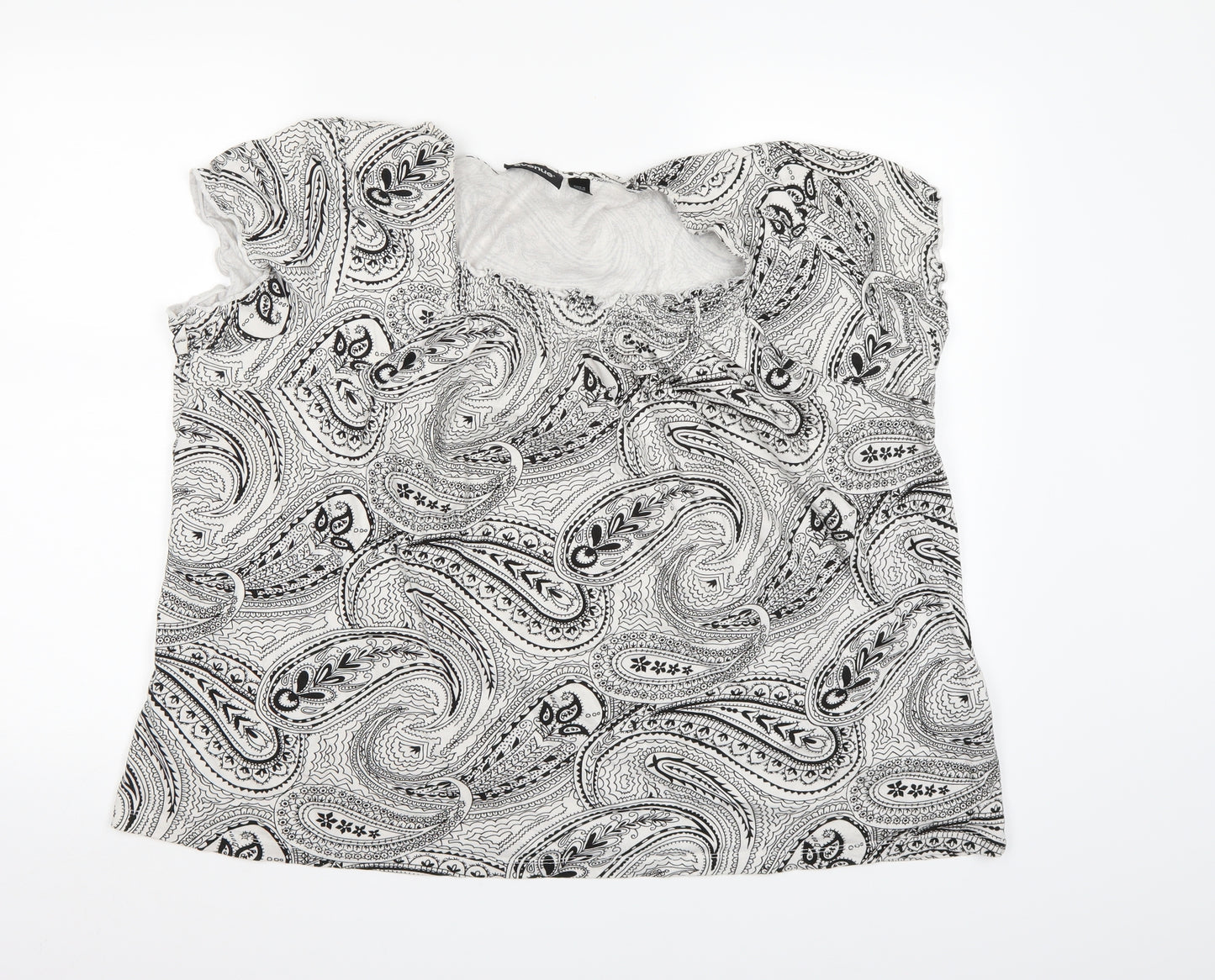 Avenue Womens White Paisley  Basic T-Shirt Size 22