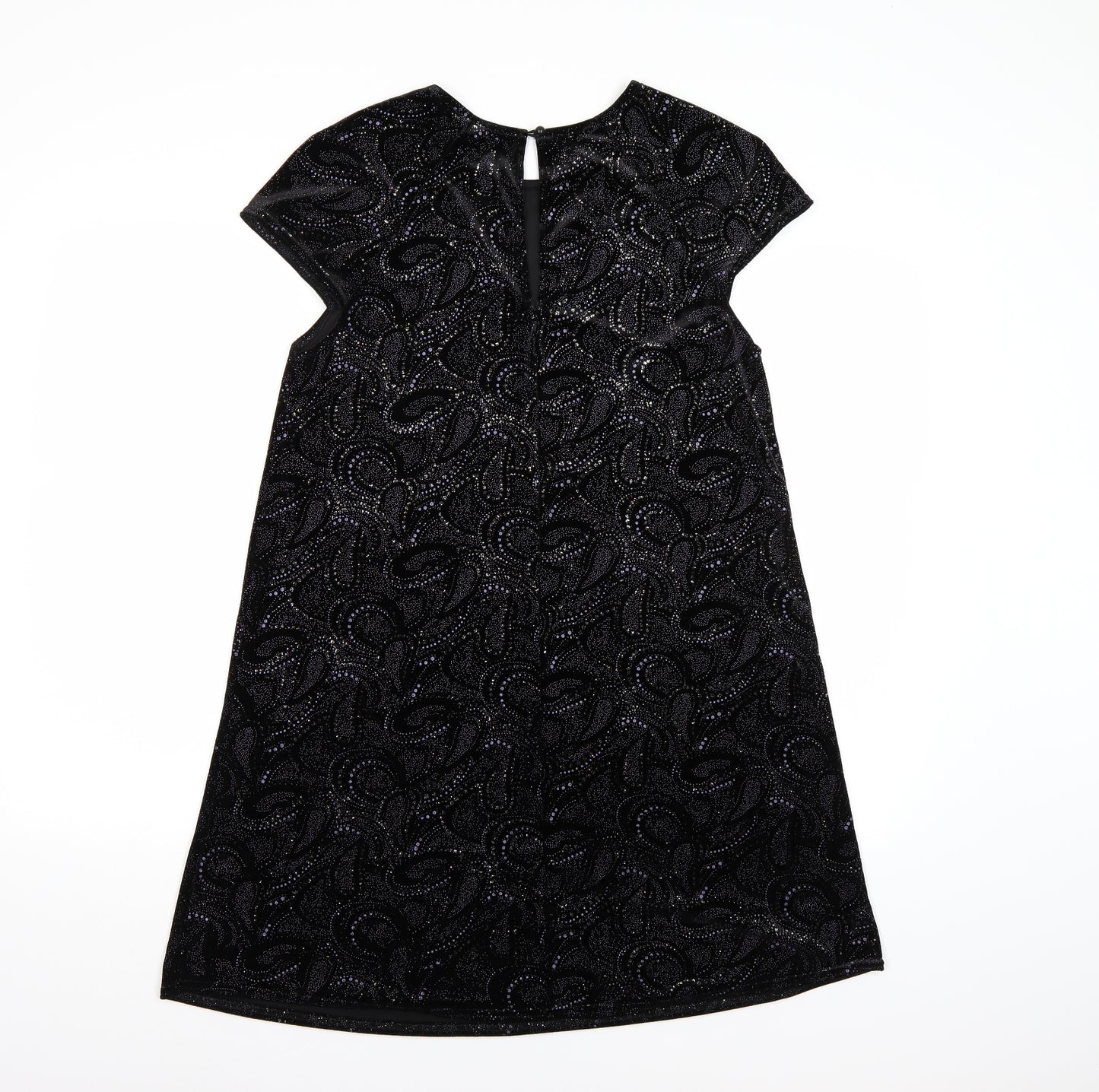 River Island Womens Black Paisley Velour A-Line  Size 12