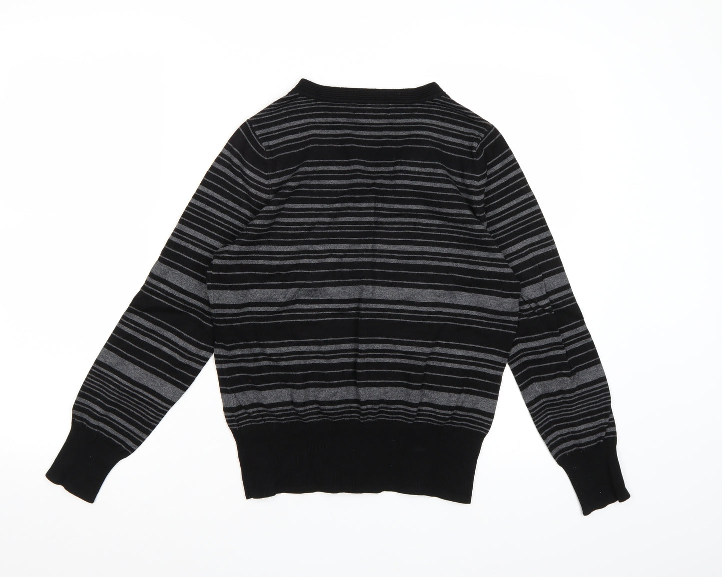 Debenhams Womens Grey Striped Knit Pullover Jumper Size 14