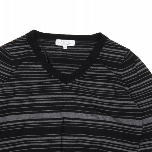 Debenhams Womens Grey Striped Knit Pullover Jumper Size 14