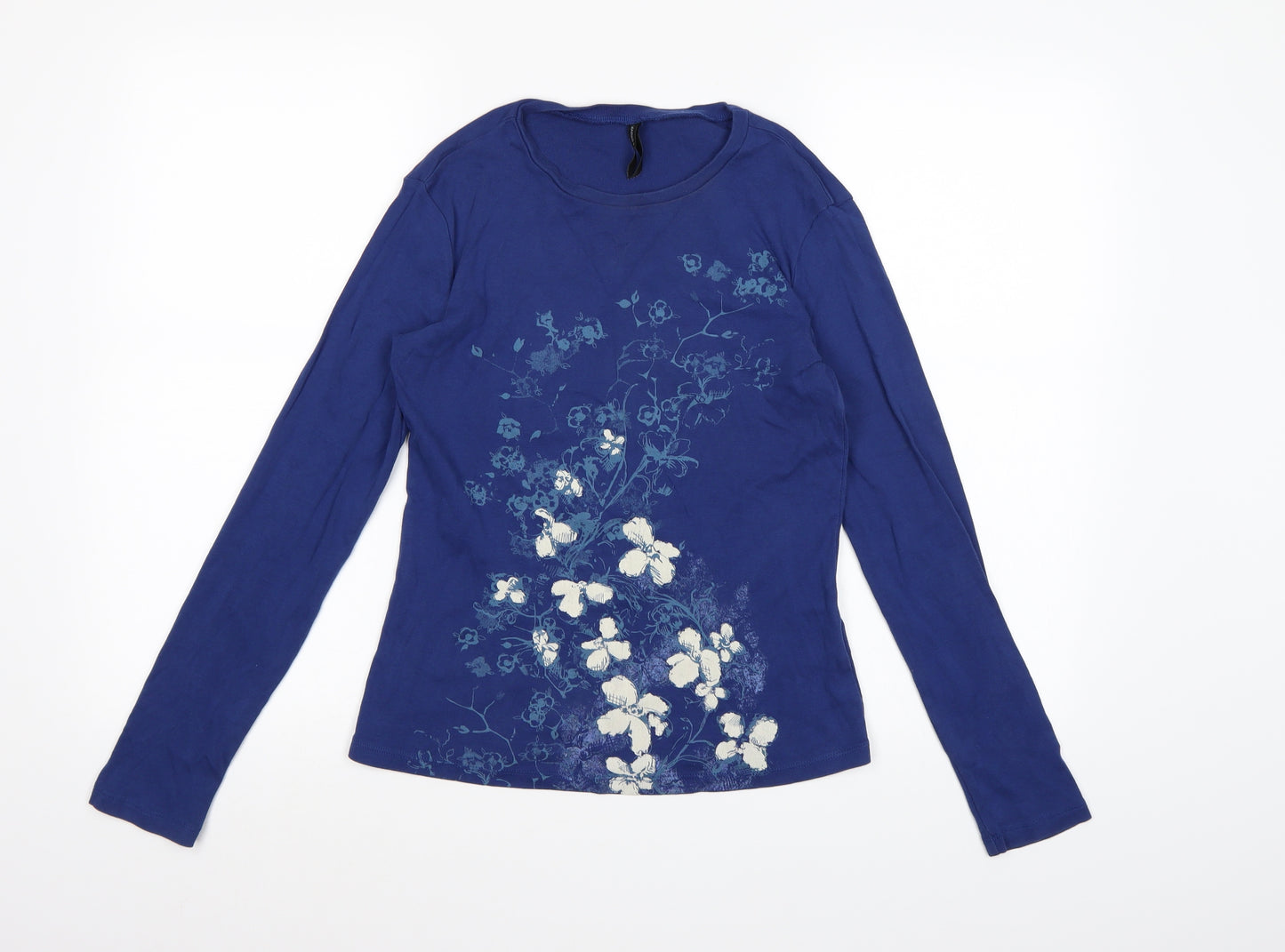 Marks and Spencer Womens Blue Floral  Basic T-Shirt Size 10