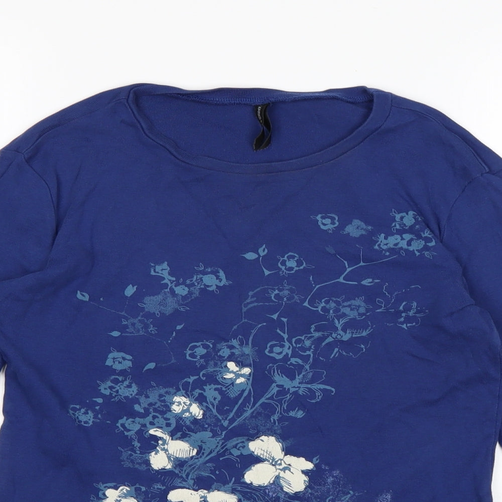 Marks and Spencer Womens Blue Floral  Basic T-Shirt Size 10