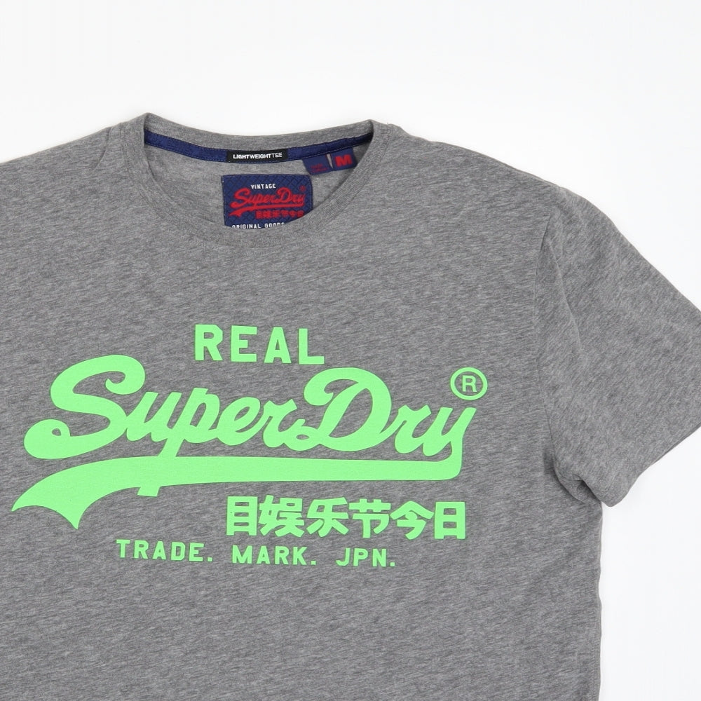 Superdry Mens Grey    T-Shirt Size M