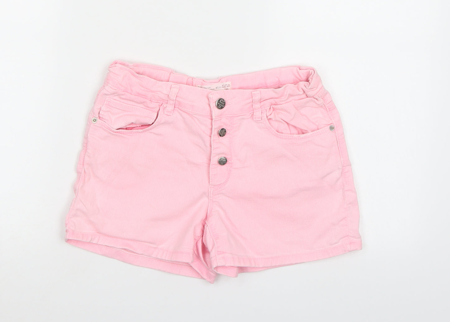 ZARA Girls Girls Pink  Denim Hot Pants Shorts Size 11-12 Years