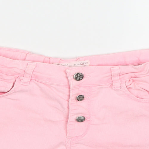 ZARA Girls Girls Pink  Denim Hot Pants Shorts Size 11-12 Years